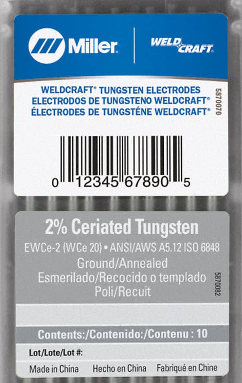 Weldcraft Filler Metals Weldcraft 2% Ceriated Tungsten Electrode