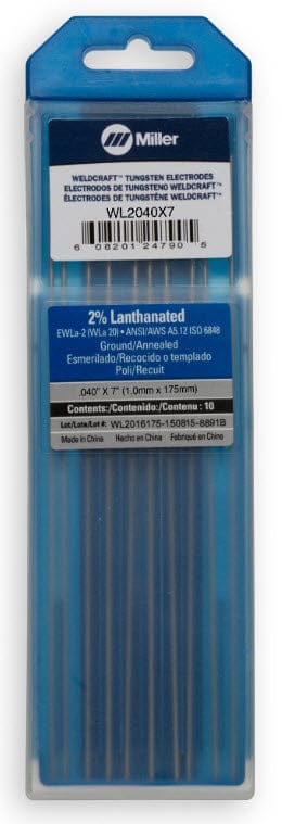 Weldcraft Filler Metals Weldcraft 2% Lanthanated Tungsten Electrode WL2040X7