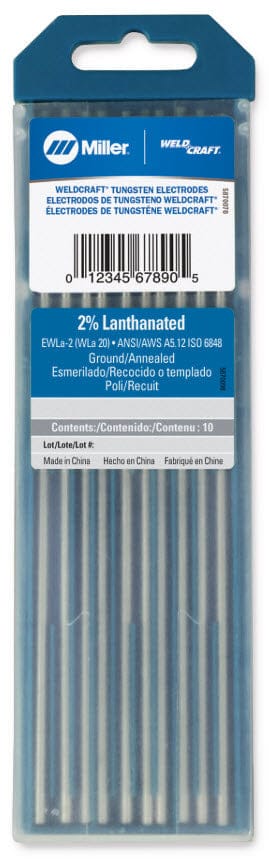 Weldcraft Filler Metals Weldcraft 2% Lanthanated Tungsten Electrode WL2332X7