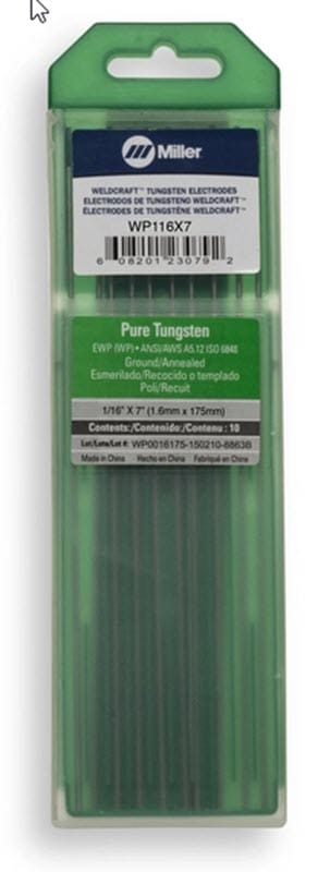 Weldcraft Filler Metals 1/16 Weldcraft Pure Tungsten Electrode