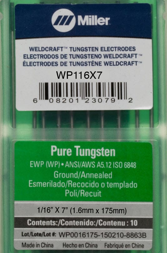 Weldcraft Filler Metals Weldcraft Pure Tungsten Electrode WP116X7