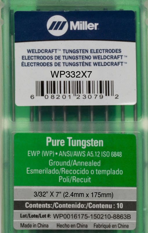 Weldcraft Filler Metals Weldcraft Pure Tungsten Electrode WP332X7