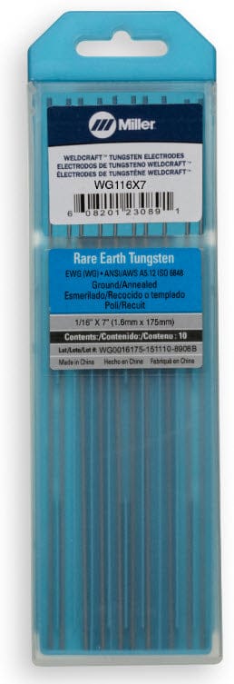 Weldcraft Filler Metals Weldcraft Rare Earth Tungsten Electrode WG116X7
