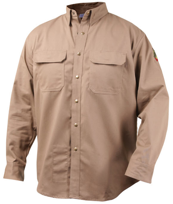 Black Stallion Khaki FR Cotton Work Shirt FS7-KHK