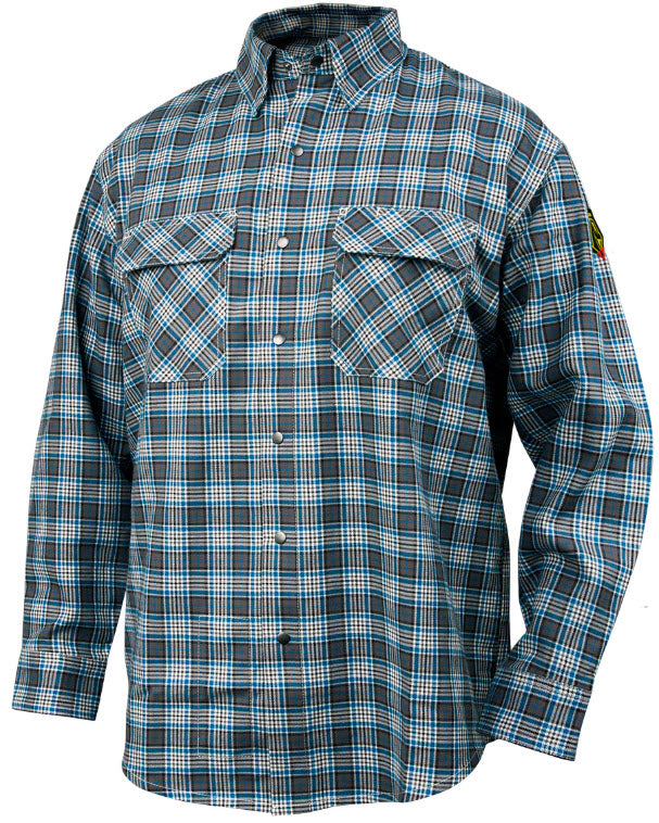 Black Stallion Gray Plaid FR Cotton Work Shirt FS9-PGY