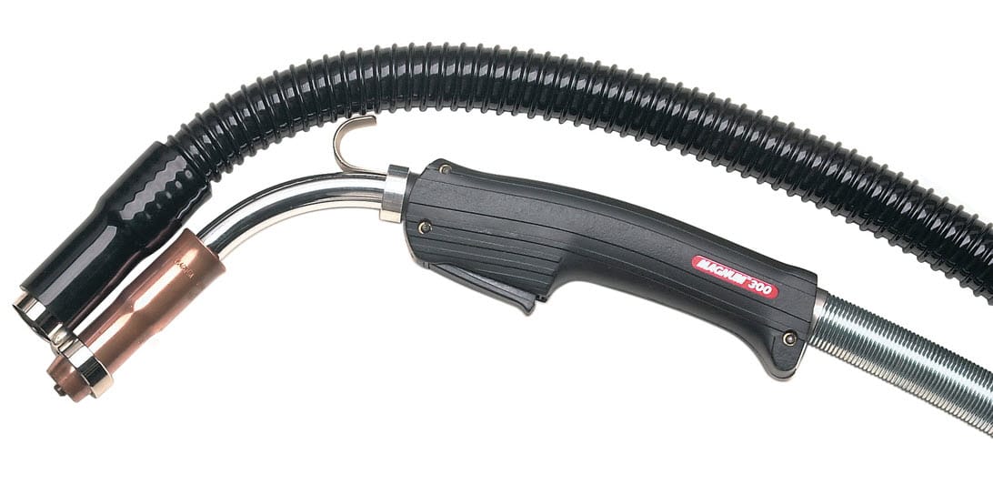 Magnum 300 MIG welding gun with black handle and ribbed cable