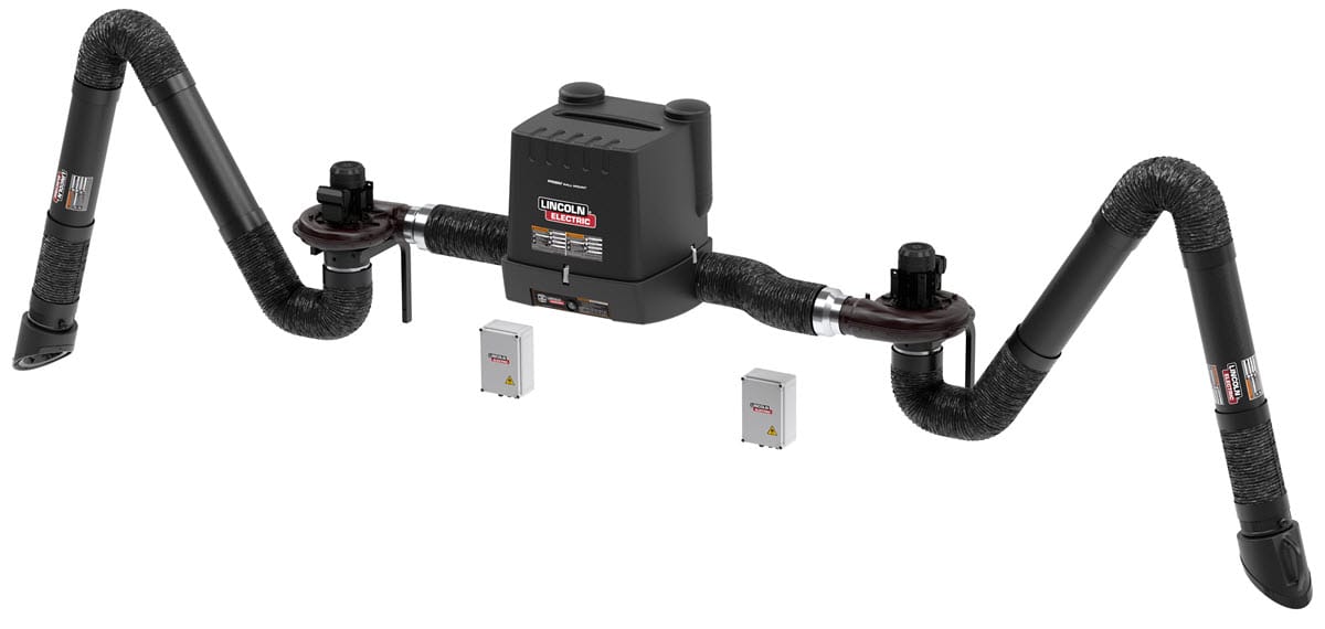 Lincoln Prism Wall Mount Fume Extractor - Dual Arm MERV 14, Arc Sensor/Lamp Kit One-Pak K4261