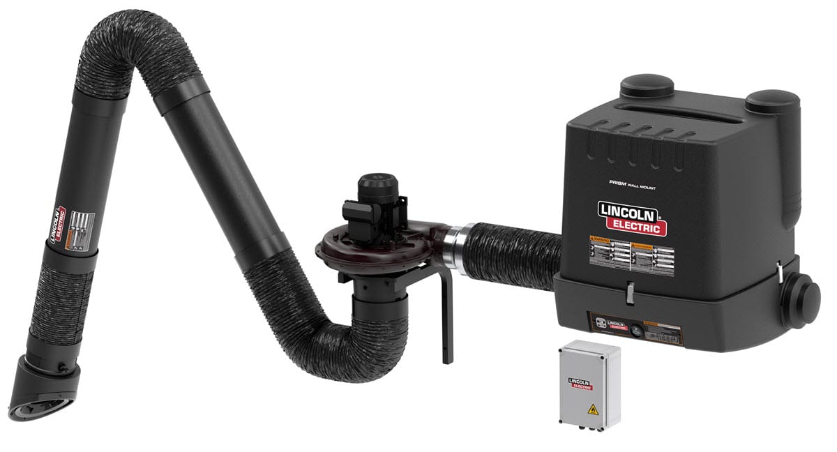 Lincoln Fume Extractors 10 ft Lincoln Prism Wall Mount Fume Extractor - Single Arm MERV 14, Arc Sensor/Lamp Kit One-Pak K4261