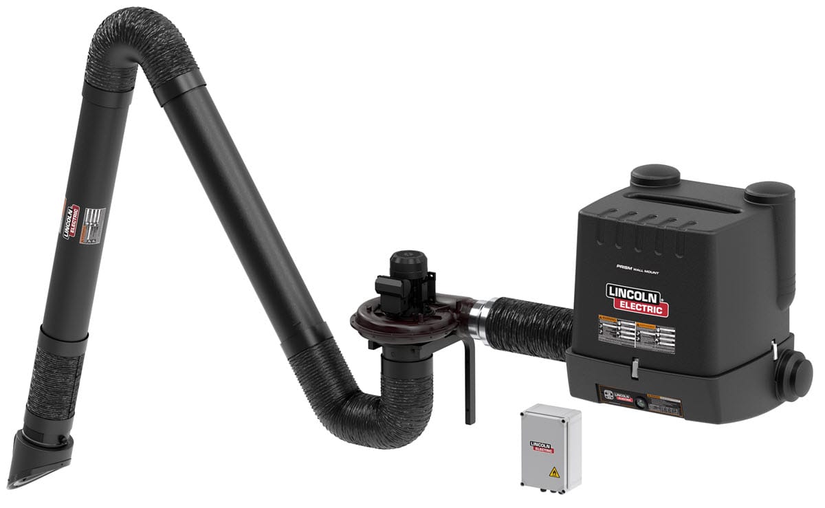 Lincoln Fume Extractors 13 ft Lincoln Prism Wall Mount Fume Extractor - Single Arm MERV 14, Arc Sensor/Lamp Kit One-Pak K4261
