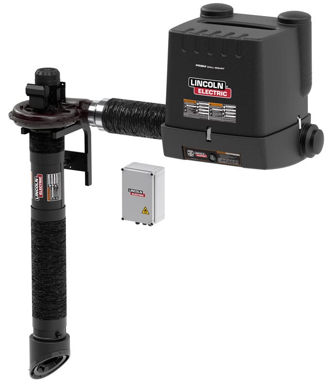 Lincoln Fume Extractors Telescopic 4-6 ft Lincoln Prism Wall Mount Fume Extractor - Single Arm MERV 14, Arc Sensor/Lamp Kit One-Pak K4261