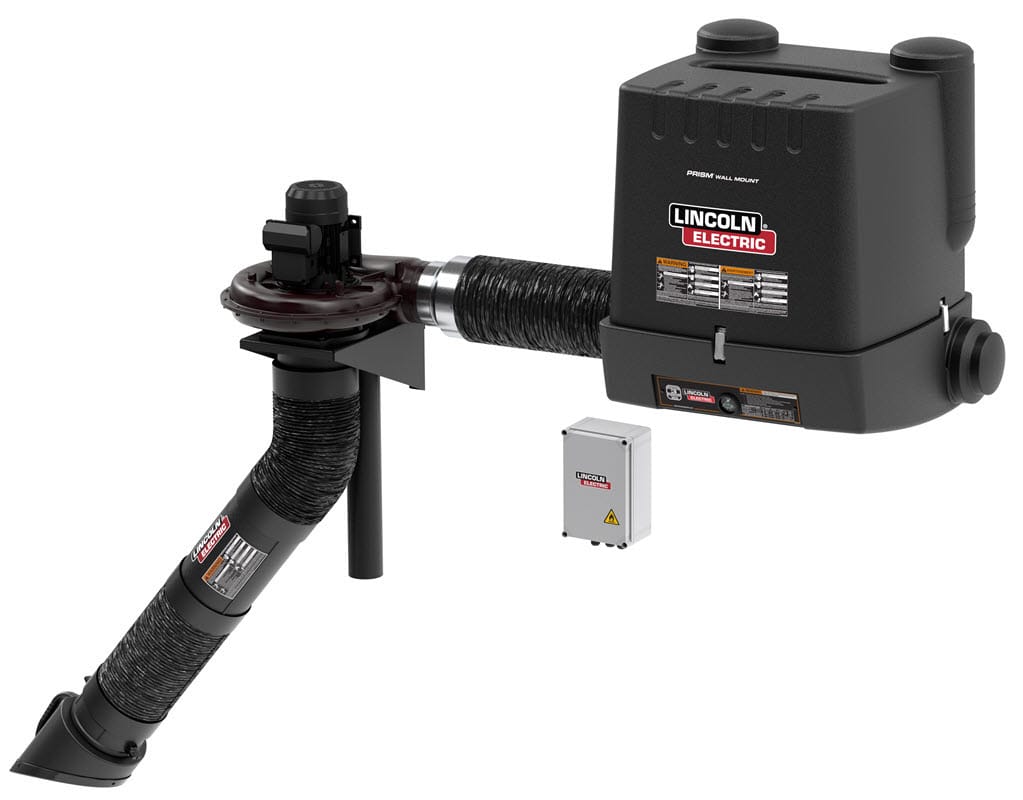 Lincoln Fume Extractors Telescopic 5-8 ft Lincoln Prism Wall Mount Fume Extractor - Single Arm MERV 14, Arc Sensor/Lamp Kit One-Pak K4261
