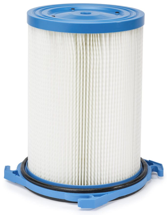 Lincoln cylindrical pleated pool filter cartridge with blue plastic end caps