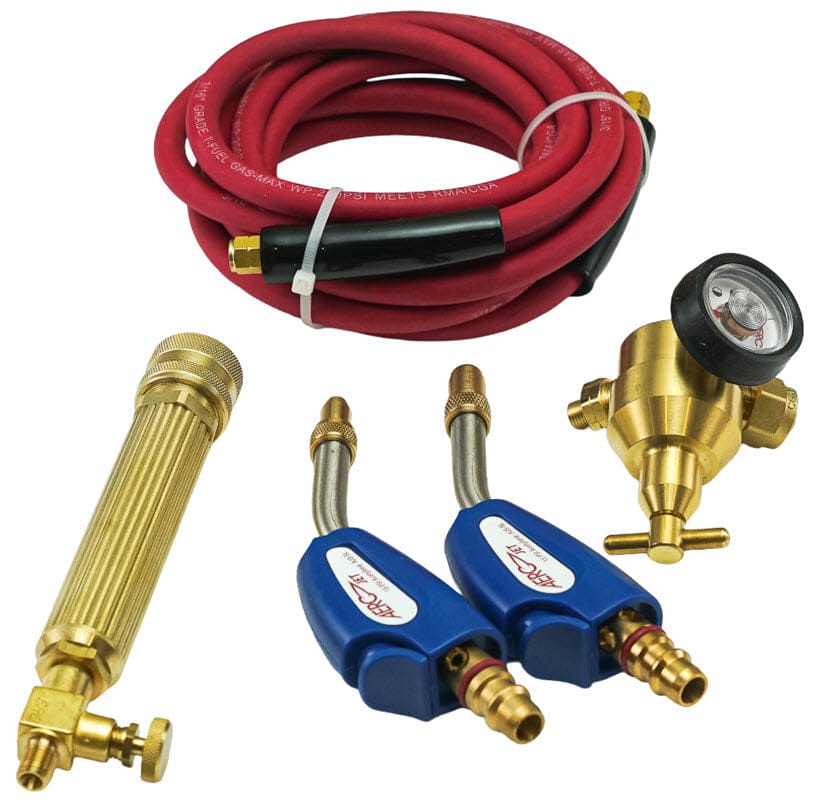 Aero Gas Apparatus CGA 200 (MC) AERO JET Air/Acetylene High Temperature Self-Lighting Brazing/Soldering Torch Kit AKJ3SSL