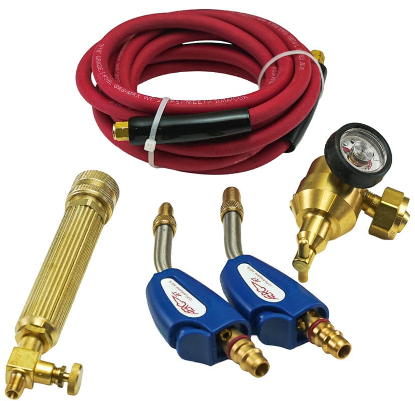 Aero Gas Apparatus CGA 520 (B) AERO JET Air/Acetylene High Temperature Self-Lighting Brazing/Soldering Torch Kit AKJ3SSL