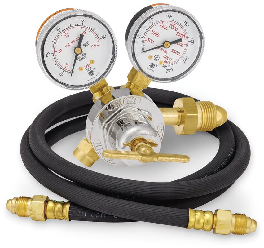 Smith Gas Apparatus 6' Hose w/Fittings Smith Argon Flow Gauge Regulator 31-50-580