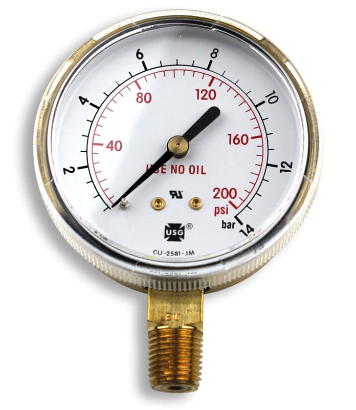 Smith Replacement Gauge - 2.5 inch, 0-200 PSIG GA033-07
