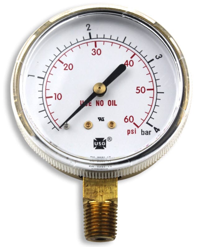 Smith Gas Apparatus Smith Replacement Gauge - 2.5 inch, 0-60 PSIG GA029-07