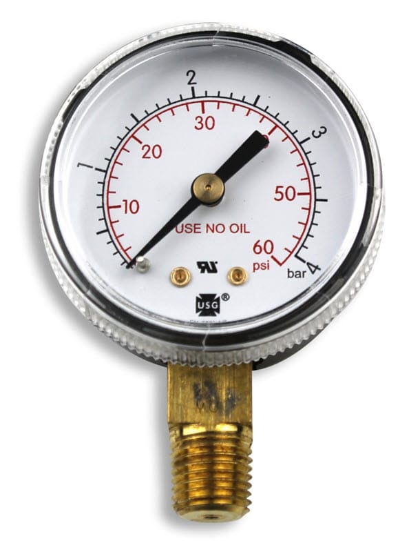 Smith Gas Apparatus Smith Replacement Gauge - 2 inch, 0-60 PSIG GA135-03