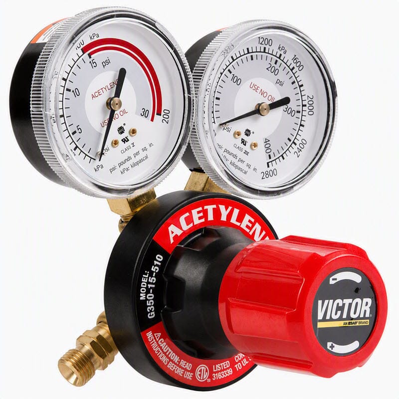 Victor Gas Apparatus CGA 510 (Male) Victor G350 Plus Acetylene Regulator (CGA 510) - Heavy Duty 0781-9430