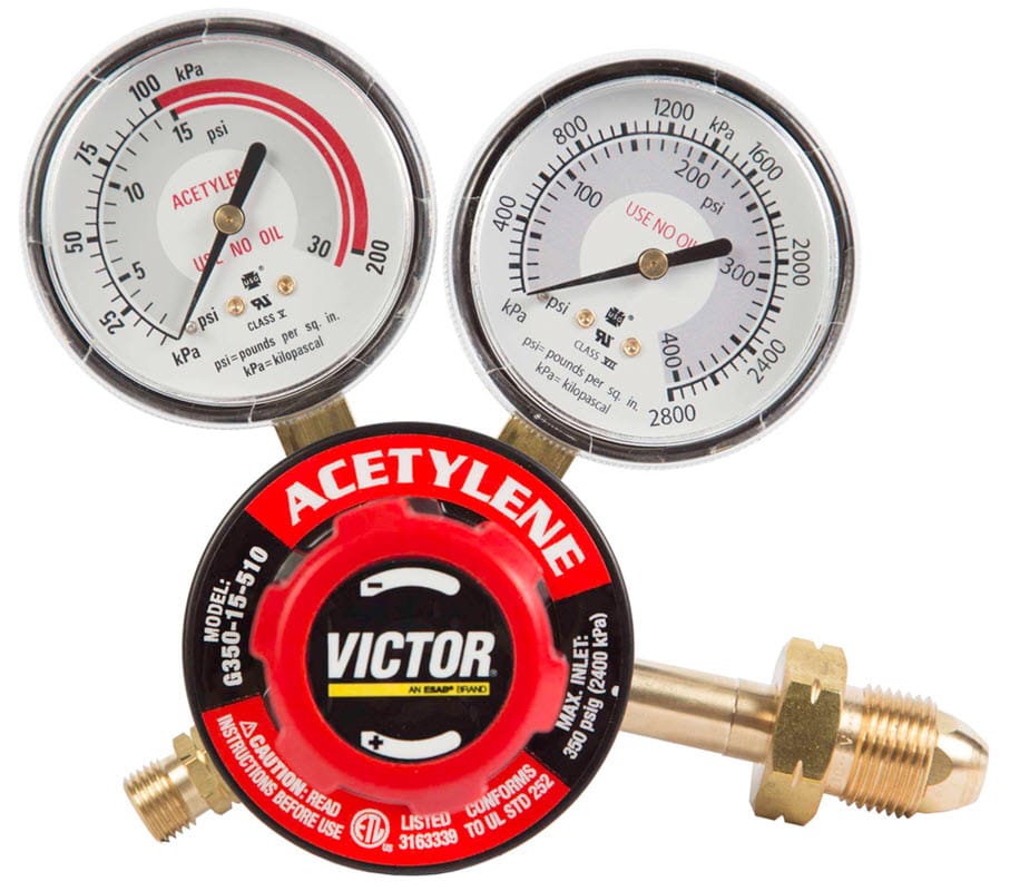 Victor Gas Apparatus CGA 510 (Male) Victor G350 Plus Acetylene Regulator (CGA 510) - Heavy Duty 0781-9430