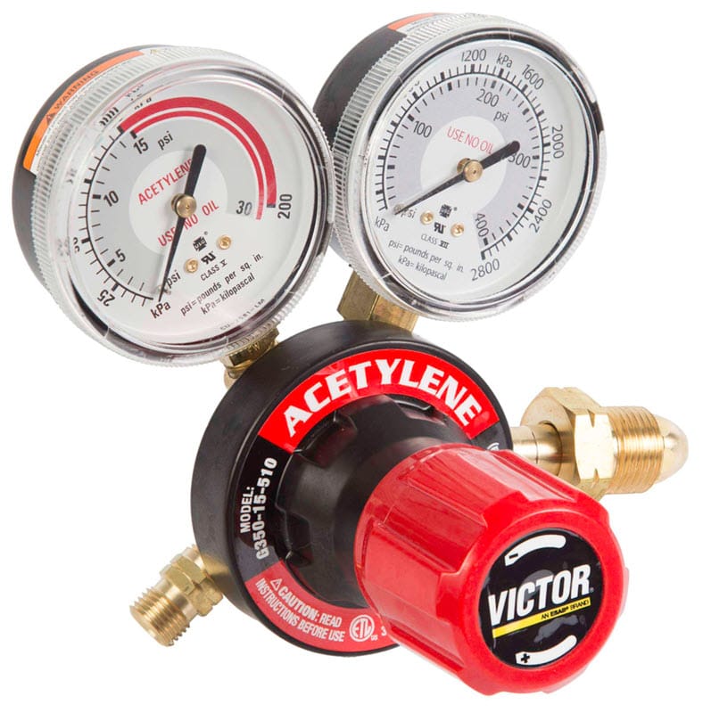 Victor Gas Apparatus CGA 510 (Male) Victor G350 Plus Acetylene Regulator (CGA 510) - Heavy Duty 0781-9430