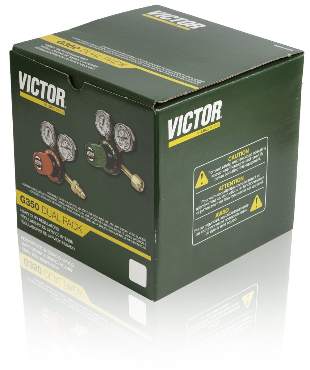 Victor Gas Apparatus CGA 510 (Male) Victor G350 Plus Dual Regulator Pack (CGA 540/510) - Heavy Duty 0781-3287