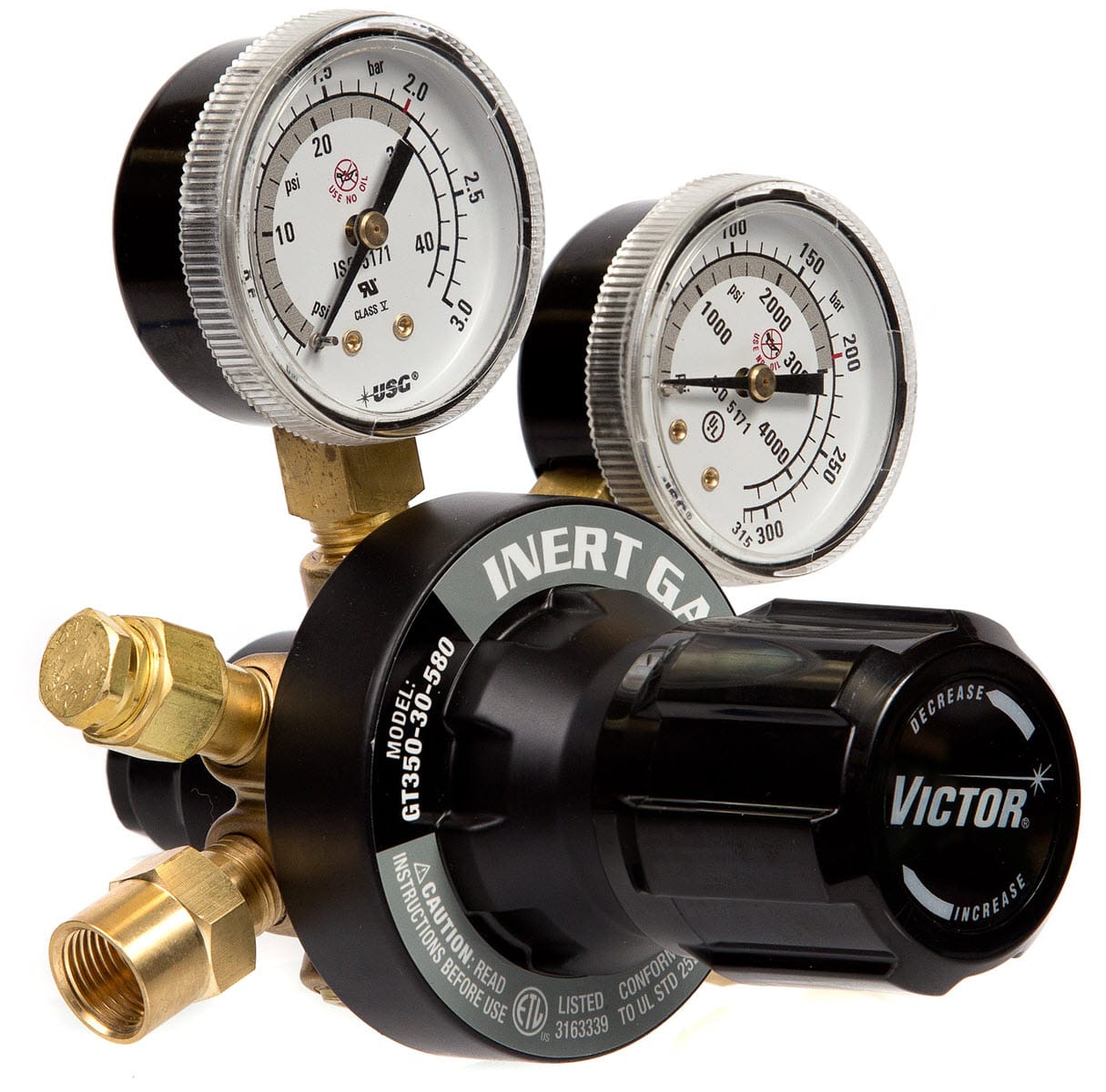 Victor Gas Apparatus Victor GT350 Two-Stage Inert Gas Regulator (CGA 580) 0781-4263