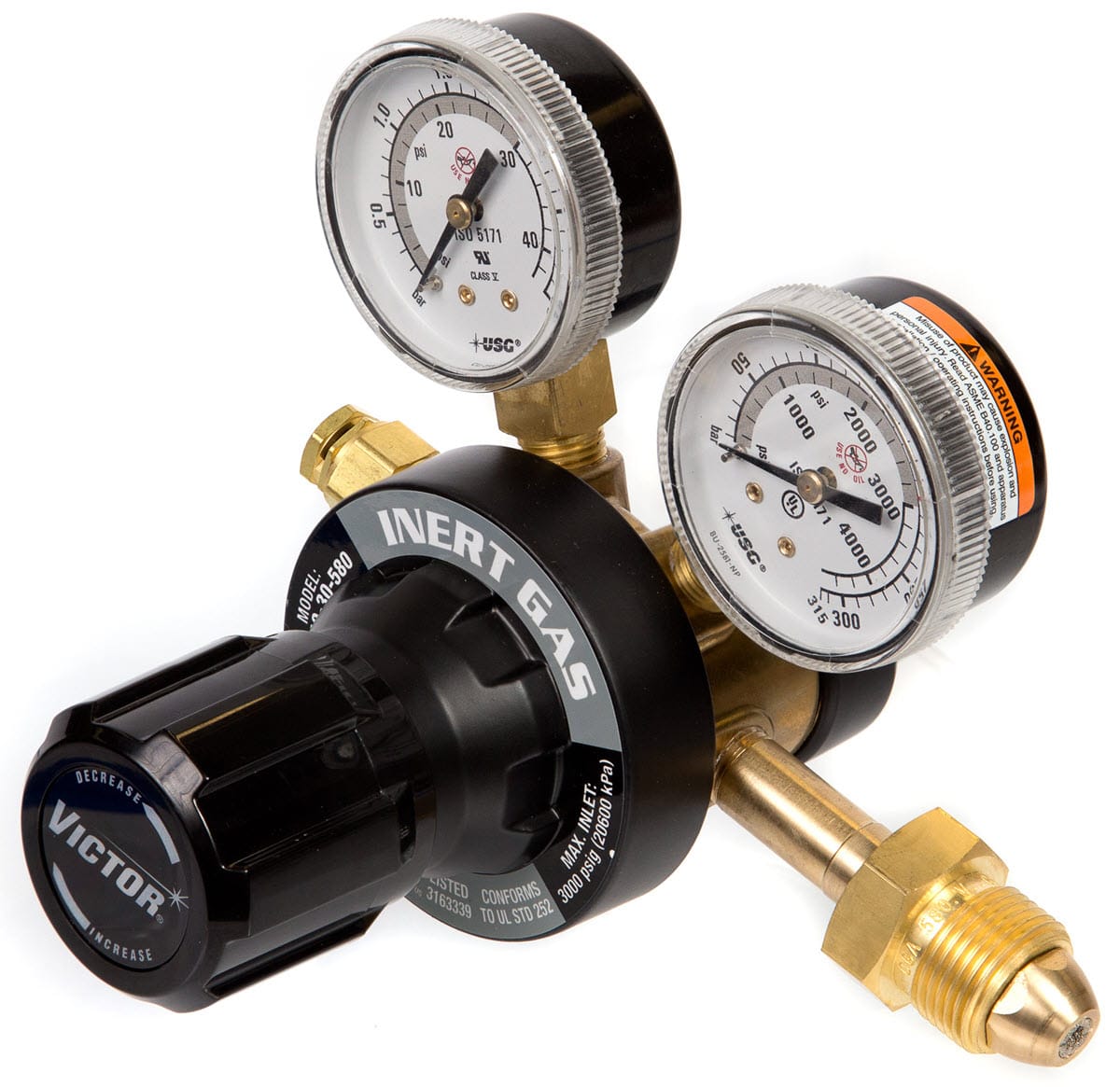 Victor Gas Apparatus Victor GT350 Two-Stage Inert Gas Regulator (CGA 580) 0781-4263