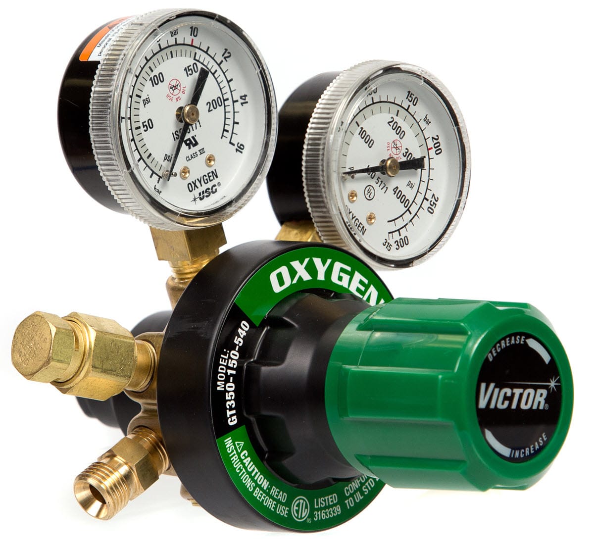 Victor Gas Apparatus Victor GT350 Two-Stage Oxygen Regulator (CGA 540) 0781-4261