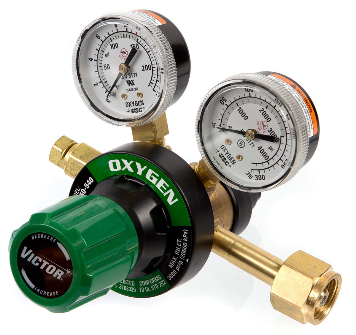 Victor Gas Apparatus Victor GT350 Two-Stage Oxygen Regulator (CGA 540) 0781-4261