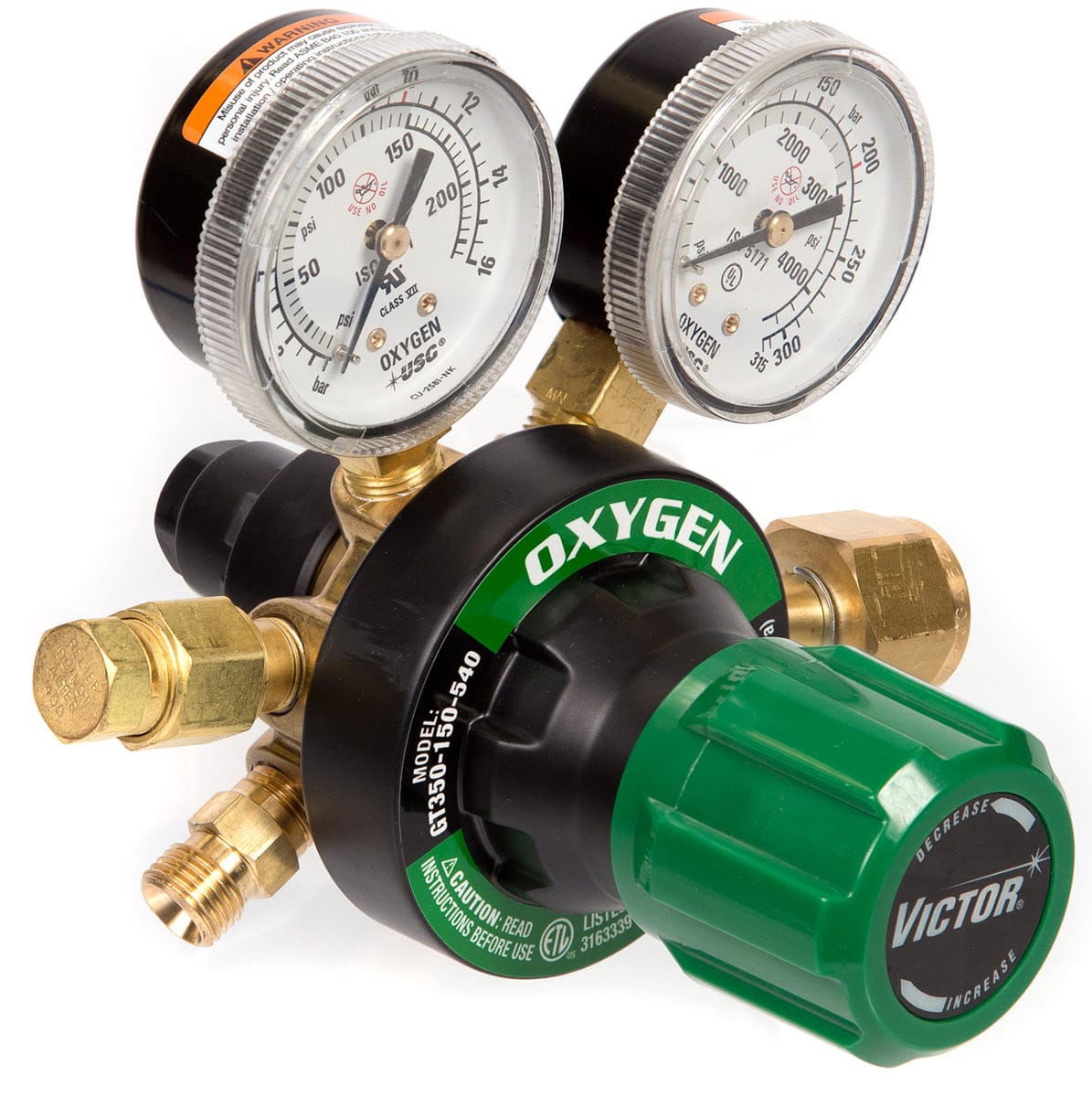 Victor Gas Apparatus Victor GT350 Two-Stage Oxygen Regulator (CGA 540) 0781-4261