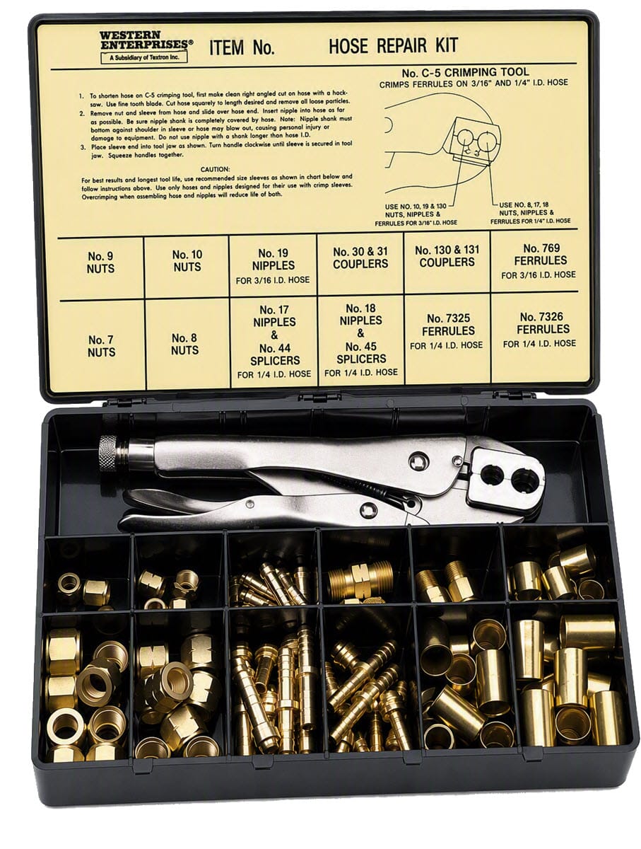 Western Enterprises Gas Apparatus Western Hose Repair Kit - 1/4" Hose, "B" Fittings CK-26