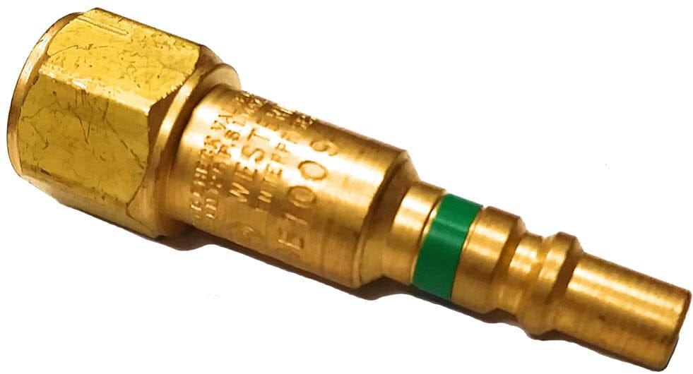 Western Enterprises Gas Apparatus Western QDB100 Male Oxygen Quick Connect w/Built-In Check Valve