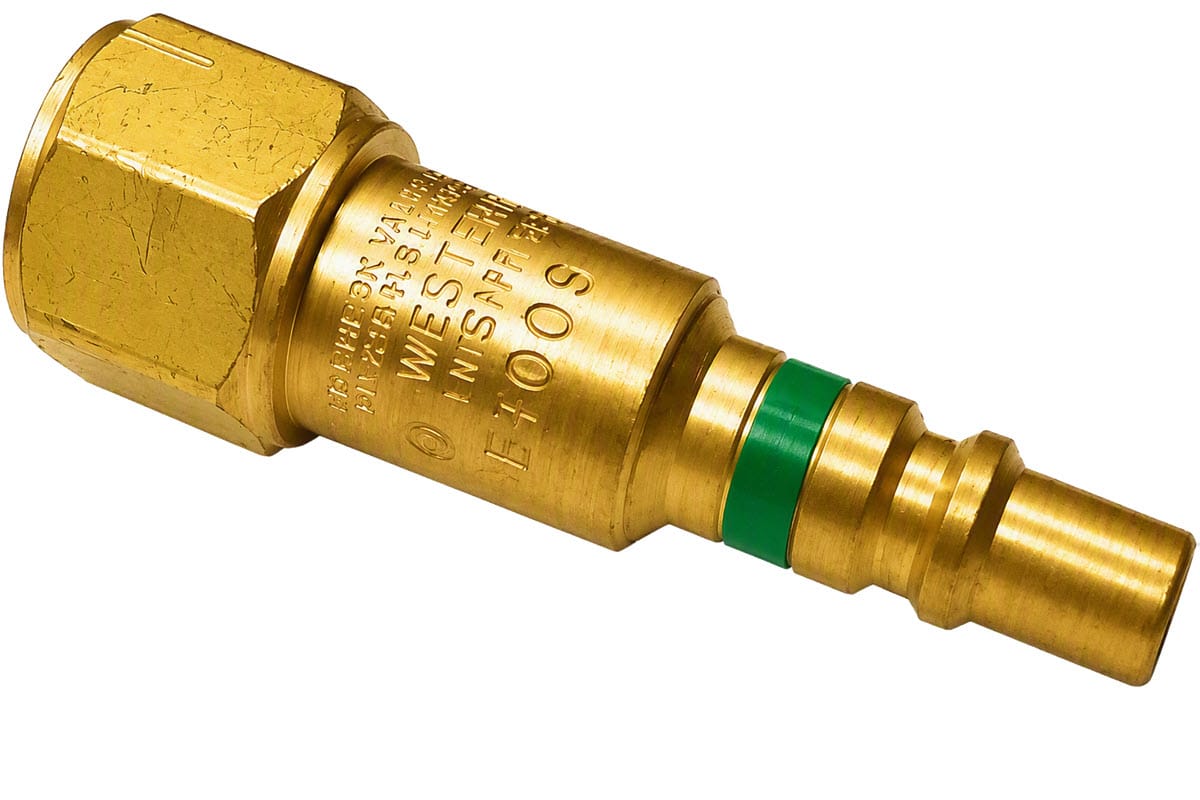Western QDB100 Male Oxygen Quick Connect w/Built-In Check Valve