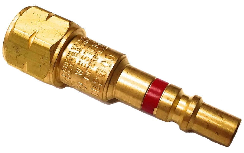Western Enterprises Gas Apparatus Western QDB200 Male Fuel Gas Quick Connect w/Built-In Check Valve