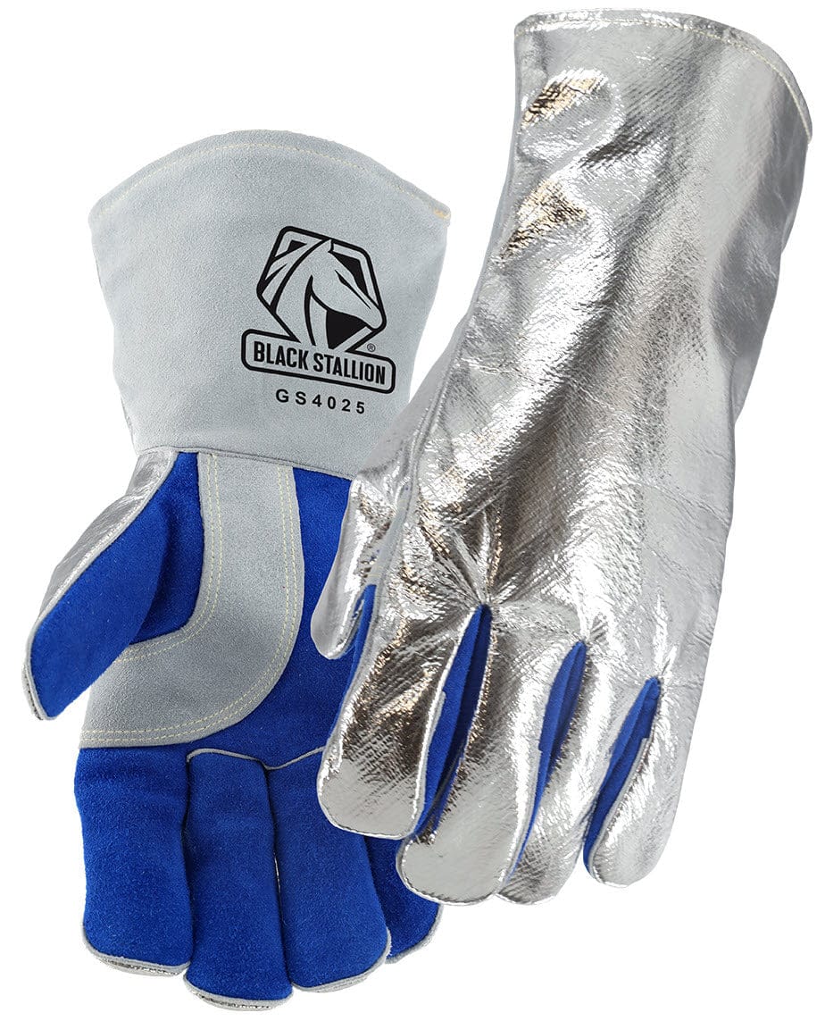 Black Stallion Gloves Black Stallion Aluminized Back Split Cowhide Welding Gloves GS4025-AB
