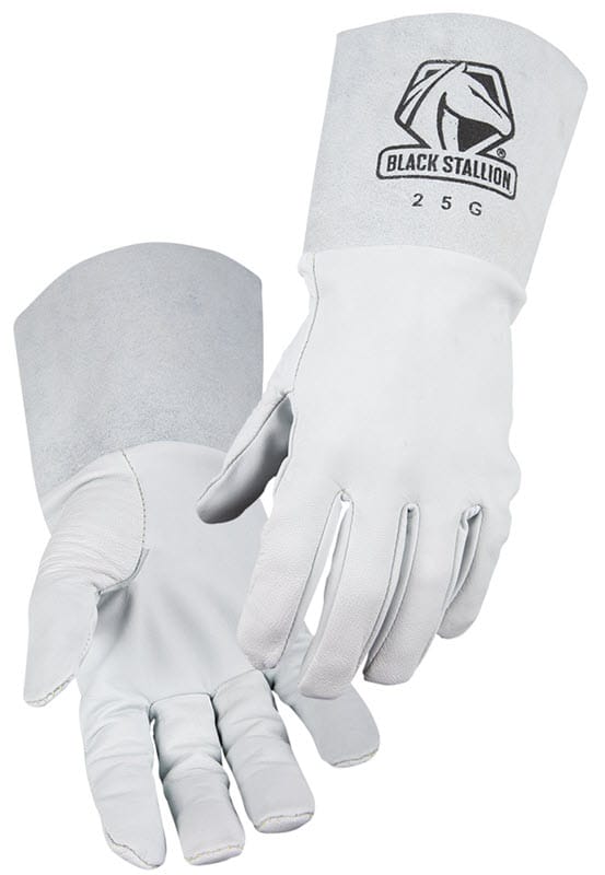 Black Stallion Grain Goatskin Leather TIG Welding Gloves 25G