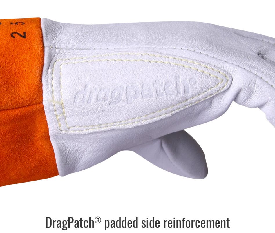 Black Stallion welding glove with DragPatch padded side reinforcement