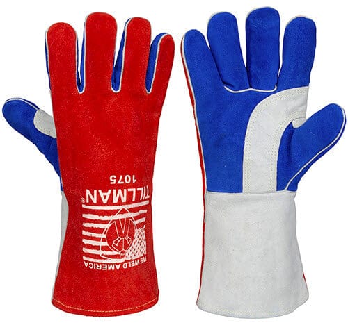 Tillman Gloves Tillman Welding Gloves - Weld America Red White & Blue Cowhide 1075