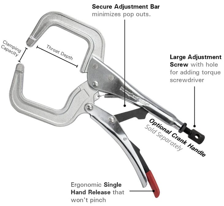 Strong Hand Hand Tools Strong Hand Locking C-Clamp Pliers PR115