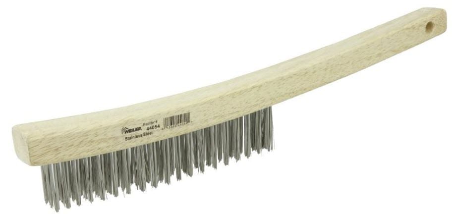 Weiler Scratch Brush - Curved Handle Stainless Steel 44054