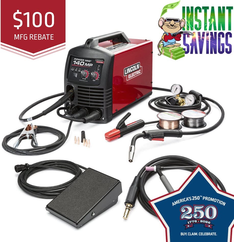 Lincoln POWER MIG 140 MP Multi-Process Welder TIG One-Pak K4499-1