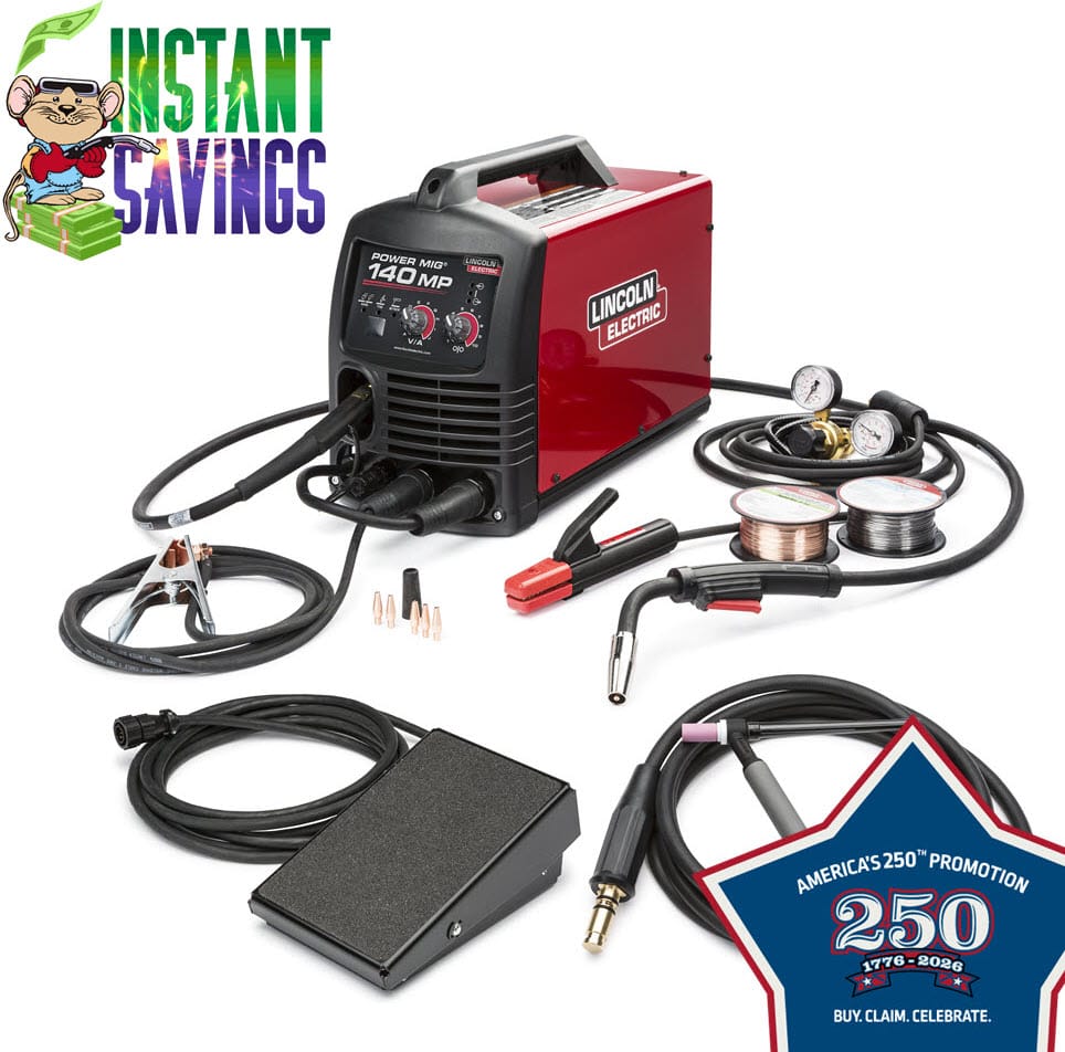 Lincoln POWER MIG 140 MP Multi-Process Welder TIG One-Pak K4499-1