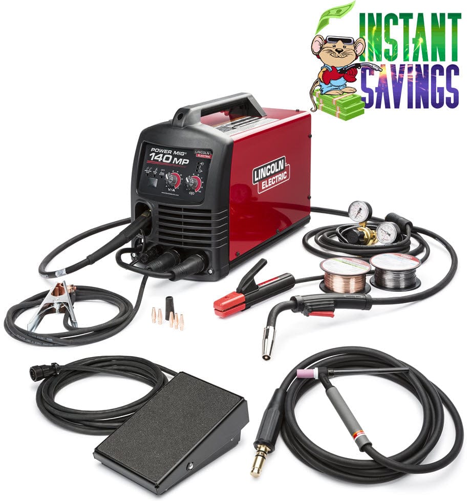 Lincoln Welders Lincoln POWER MIG 140 MP Multi-Process Welder TIG One-Pak K4499-1