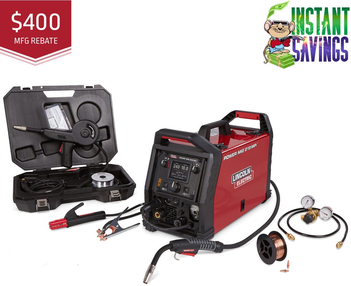 Lincoln Welders Lincoln Power MIG 215 MPi Multi-Process Welder Aluminum One-Pak K4877-1