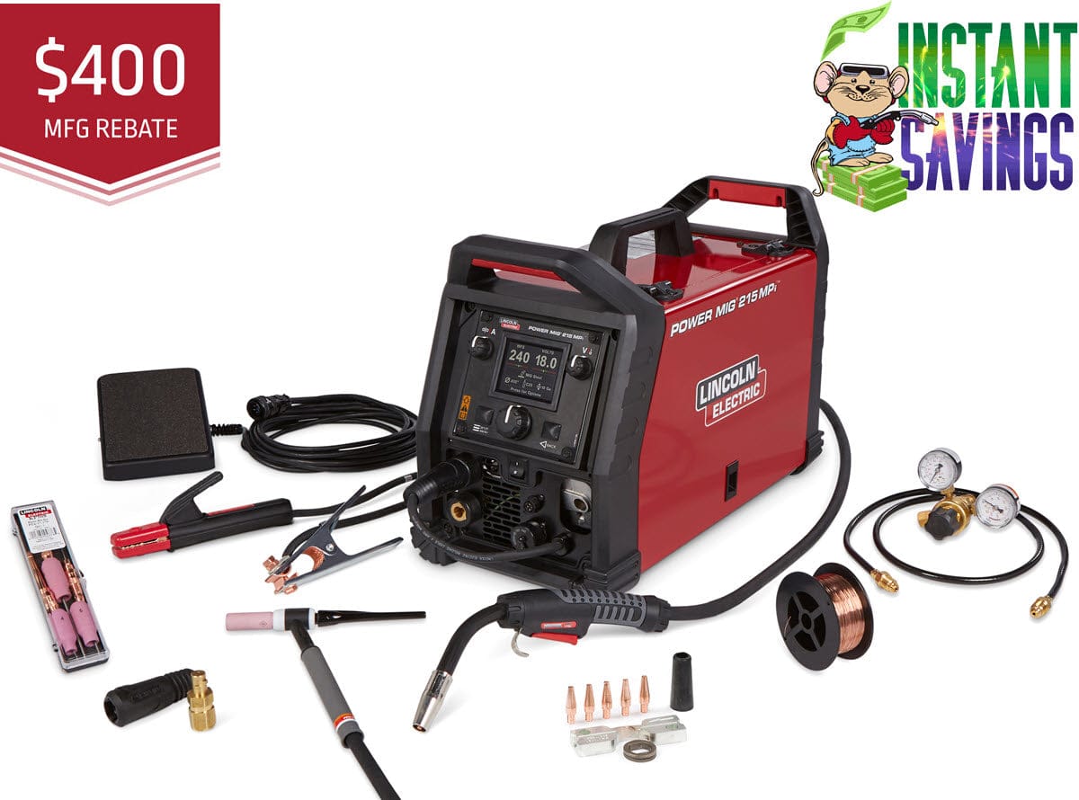 Lincoln Welders Lincoln Power MIG 215 MPi Multi-Process Welder TIG One-Pak K4878-1