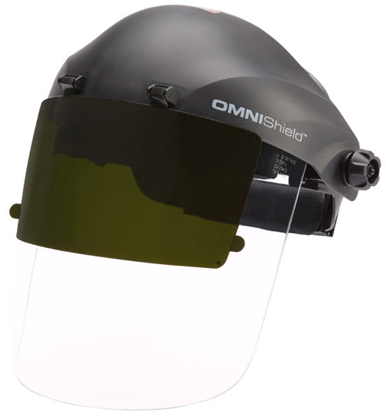 Lincoln OMNIShield Clear Face Shield w/Flip-Up Shade 5 IR/UV K4969-1