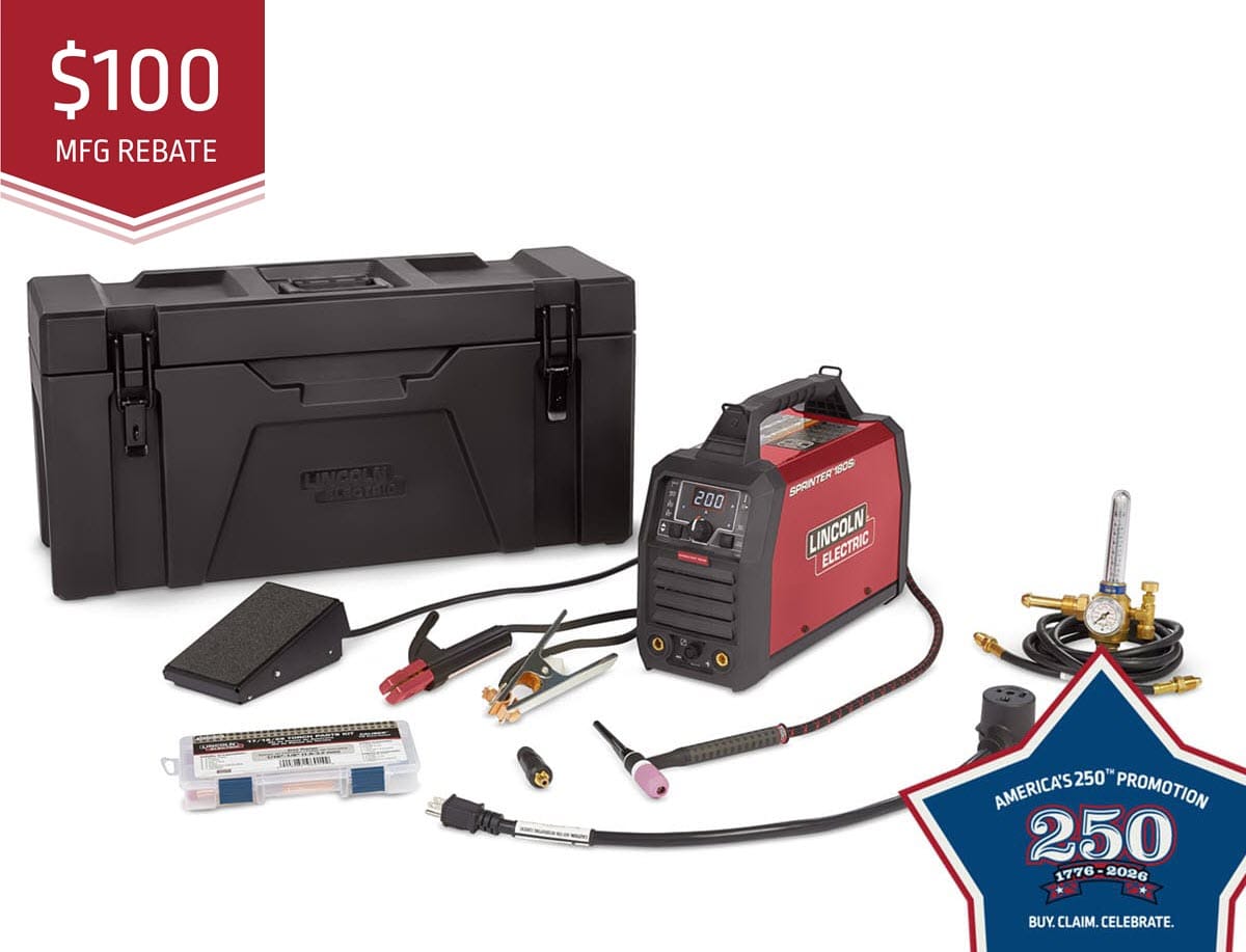 Lincoln Sprinter 180Si Foot Pedal TIG One-Pak & Case K5585-2