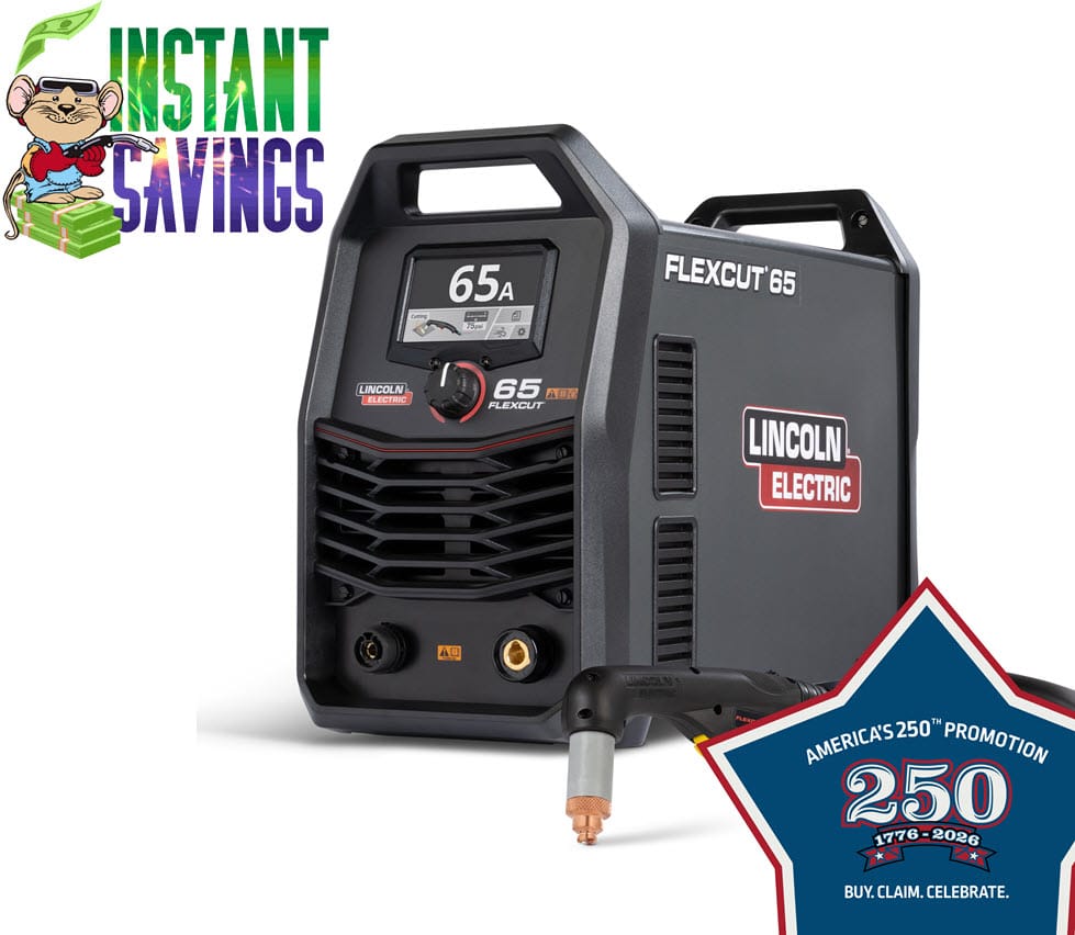 Lincoln Welders 25 ft Lincoln FlexCut 65 Plasma Cutter Handheld Ready-Pak K5825-H