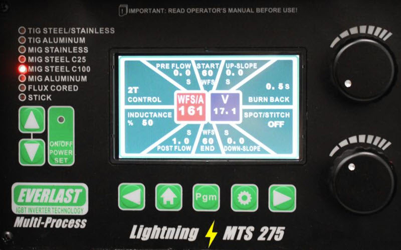 Everlast Lightning MTS 275 Multiprocess Welder Package LMTS-275